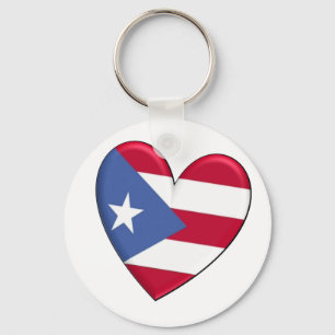 Llavero Bandera del corazón de Puerto Rico