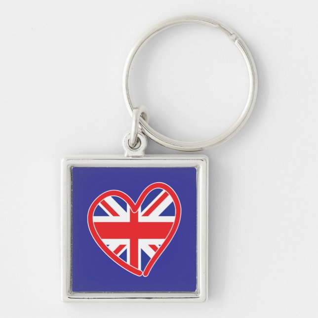Llavero Bandera del Corazón de Union Jack (Frente)