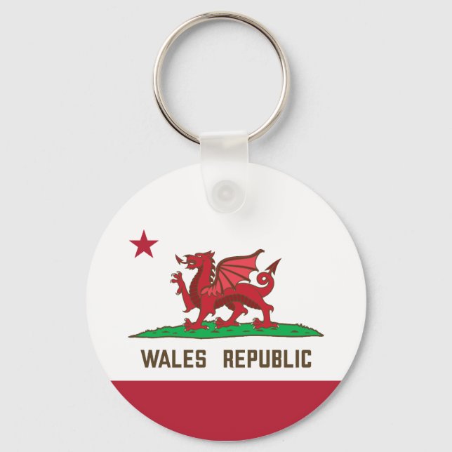 Llavero Bandera del dragón de la República de Gales Orgull (Anverso)
