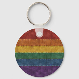 Llavero Bandera del dril de algodón del arco iris