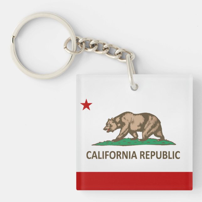 Llavero Bandera Del Estado De California De Guay (Frente)