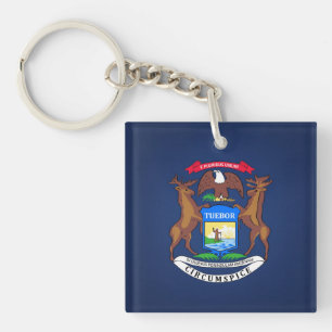 Llavero Bandera Del Estado De Michigan De Guay
