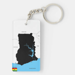 Llavero bandera del mapa del país de Ghana
