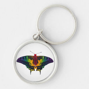 Llavero Bandera del Orgullo Arcoiris Mariposa Tradicional