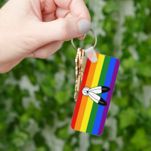 Llavero bandera del orgullo de dos espíritus de SlipperyJo