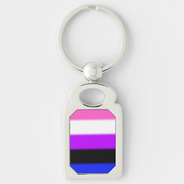 Llavero Bandera del Orgullo de Fallo de Género (Anverso)