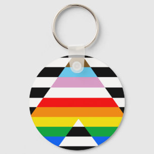 Llavero Bandera del Orgullo del Aliado del Progreso LGBTQ
