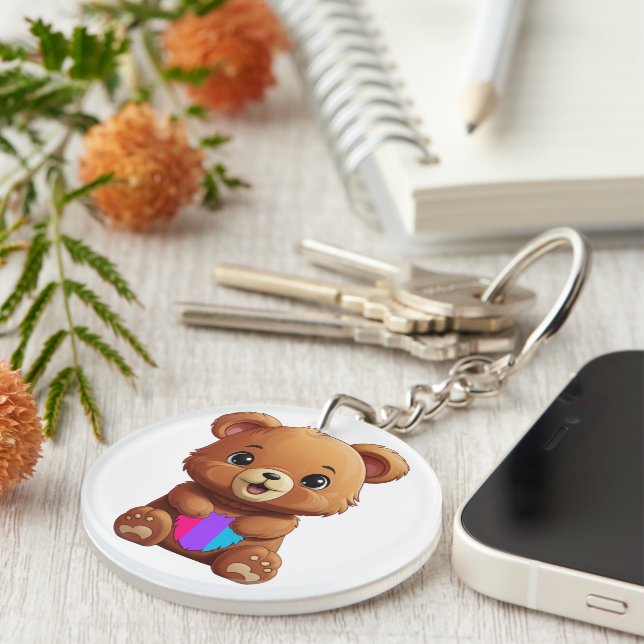 Llavero Bandera del Orgullo Gay Cute Androgynous Sostengo  (Frente Derecha)