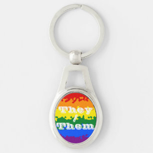 Llavero Bandera del Orgullo Gay del Personalizable Funky B