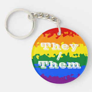 Llavero Bandera del Orgullo Gay del Personalizable Funky B