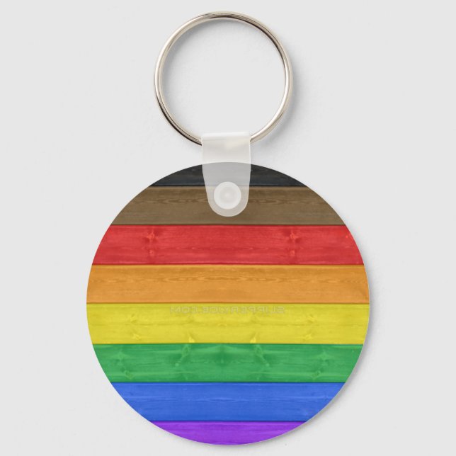 Llavero Bandera del orgullo gay inclusiva de SlipperyJoe,  (Anverso)