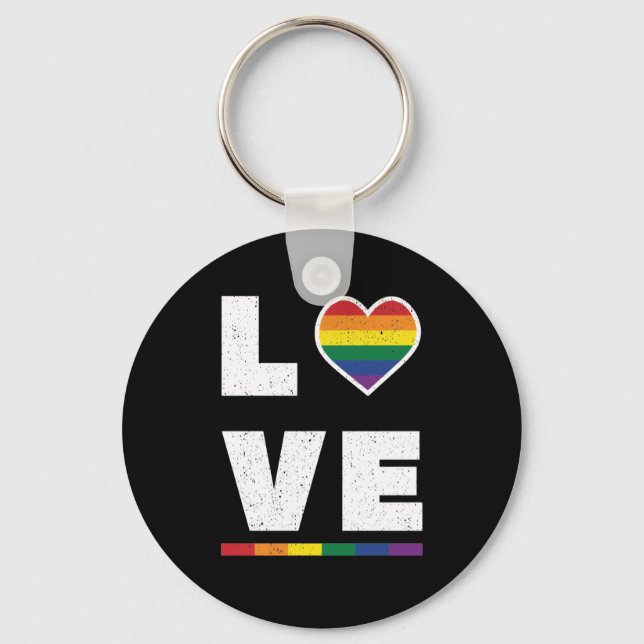 Llavero Bandera del Orgullo Gay LGBTQ Molesta Amor Grunge (Anverso)