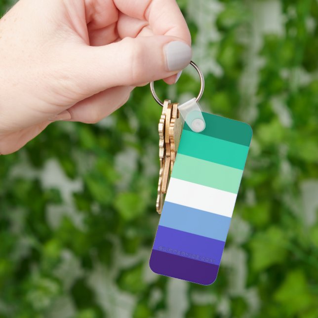 Llavero Bandera del orgullo gay transinclusivo de Slippery (Mano)