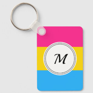 Llavero Bandera del orgullo pansexual con una inicial pers