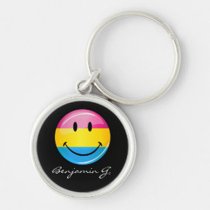 Llavero Bandera del orgullo pansexual sonriente