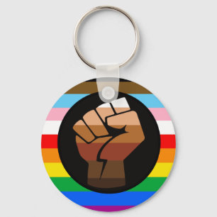 Llavero Bandera del orgullo POC del progreso LGBTQ+