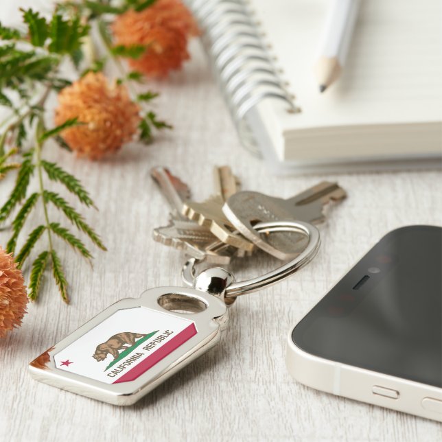 Llavero Bandera del oso de la República de California: Est (Lateral)