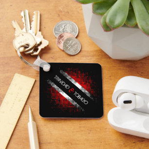 Llavero Bandera del patrón de puntos de Trinidad y Tobago