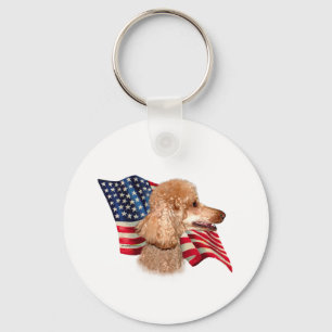 Llavero Bandera del perro caniche (albaricoque)