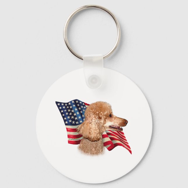 Llavero Bandera del perro caniche (albaricoque) (Anverso)