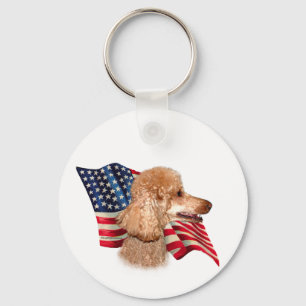 Llavero Bandera del perro caniche (albaricoque)