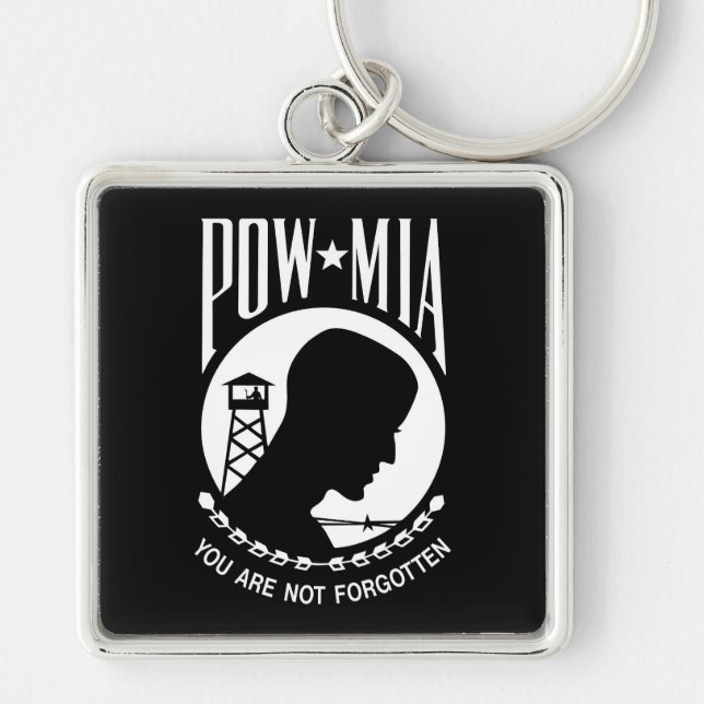 Llavero Bandera del POW MIA: Soldados desaparecidos en la  (Frente)