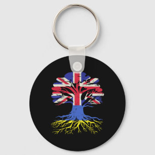 Llavero Bandera del Reino Unido y Ucrania Árbol Raíces
