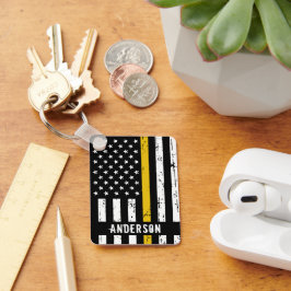 Llavero Bandera delgada de la línea de oro Rústico Dispatc