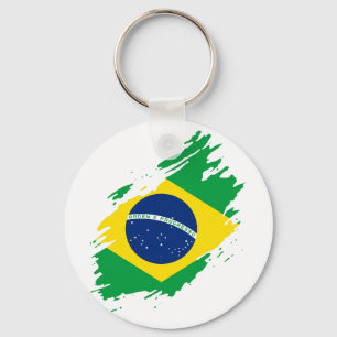 Llavero Bandera Desgarrada Brasil Orgullo Nacional Aficion