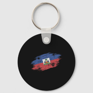 Llavero Bandera desgastada de hincha de fútbol de Haití Or