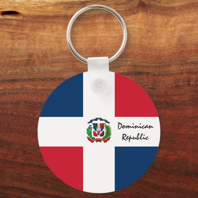 Llavero Bandera dominicana, patriotas/deporte de la Repúbl (Anverso)
