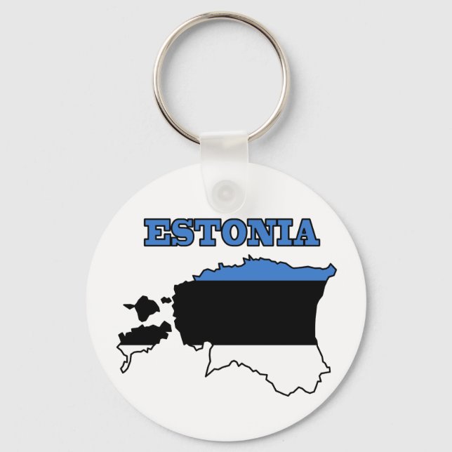 Llavero Bandera en el mapa de Estonia (Anverso)