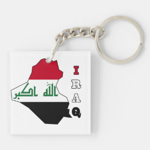 Llavero Bandera en el mapa del Iraq
