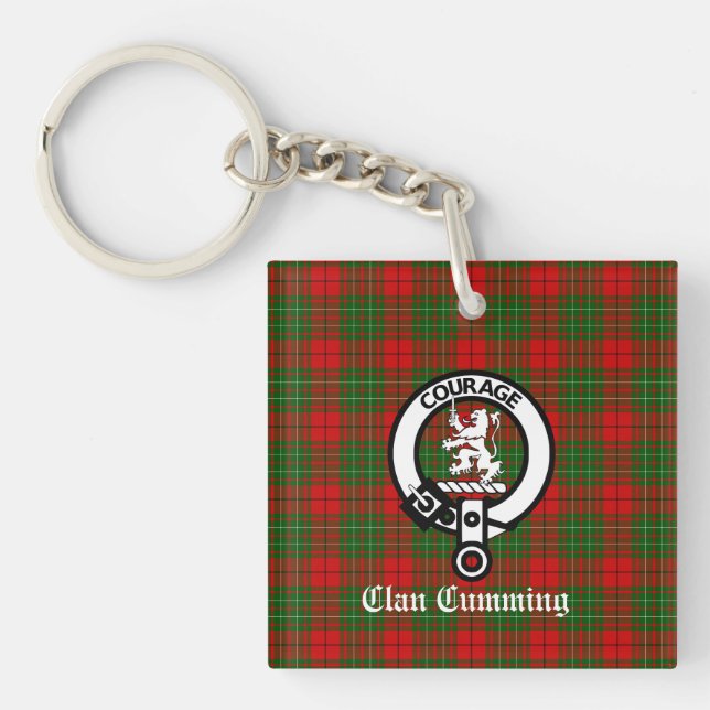 Llavero Bandera Escudo Clan Cumming y Tartán (Frente)