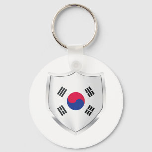 Llavero Bandera Escudo Plateado de Corea
