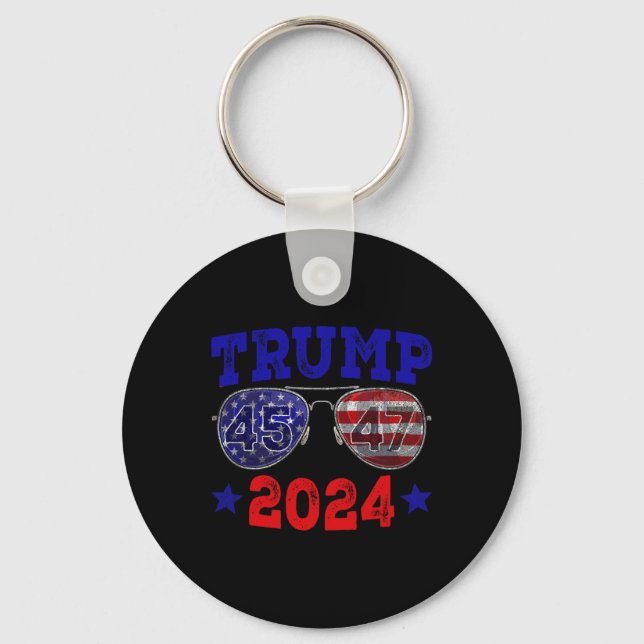Llavero Bandera estadounidense 2024 45 47 Sungles Trump 20 (Anverso)