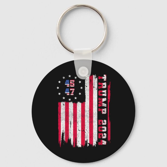 Llavero Bandera estadounidense 45 47 de Trump 2024 (Anverso)