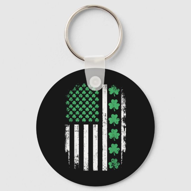 Llavero Bandera Estadounidense Con Chispas Para St Patrick (Anverso)