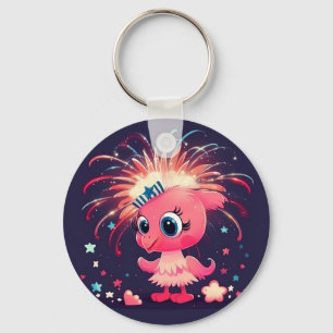 Llavero Bandera estadounidense con Personalizado Flamingo-