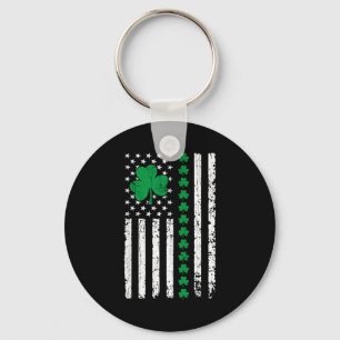 Llavero Bandera estadounidense con tréboles para el día de