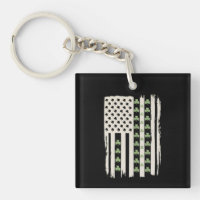 Bandera estadounidense con tréboles para St Patric