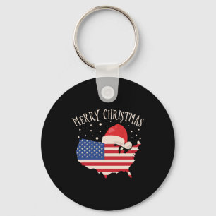 Llavero Bandera estadounidense Diseño navideño