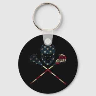 Llavero Bandera Estadounidense divertida Lacrosse Hombres 