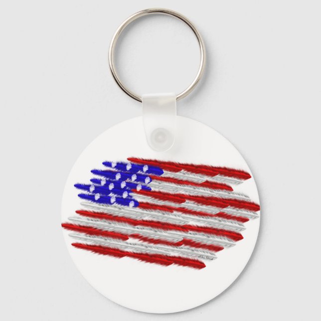Llavero Bandera estadounidense en plumas (Anverso)