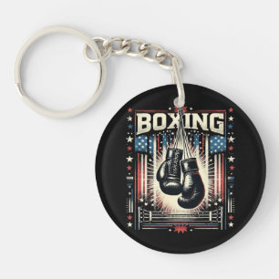 Llavero Bandera estadounidense en problemas de boxeo - Box