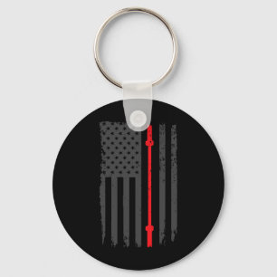 Llavero Bandera Estadounidense Fitness Gym Barbell Poderos
