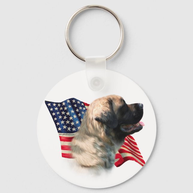 Llavero Bandera estadounidense Fluffy Mastiff; castiff pat (Anverso)