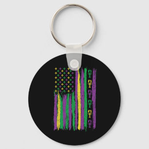 Llavero Bandera Estadounidense Mardi Gras Costu