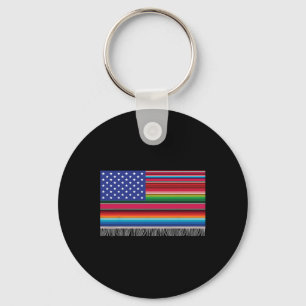 Llavero Bandera Estadounidense Mexicana Serape Cinco De Ma