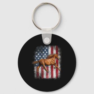 Llavero Bandera estadounidense patriótica a caballo montan